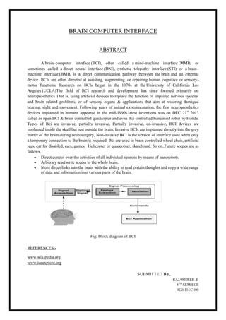 Brain computer interface | PDF