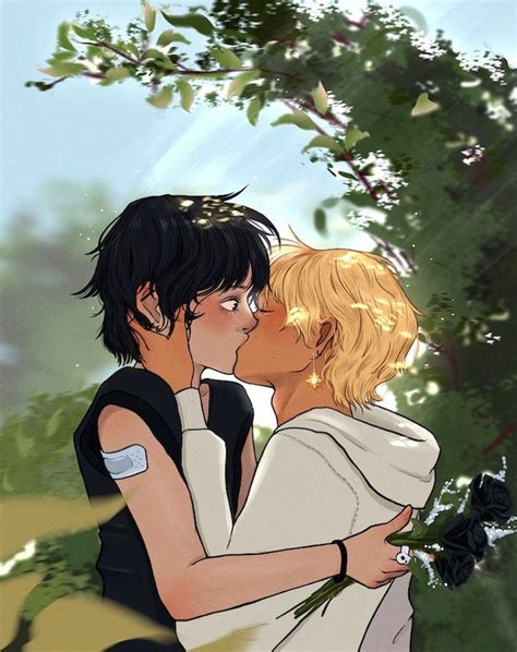 Solangelo Kiss Fine Art Print the Heroes of Olympus, Illustration Print, Nico Di Angelo and Will ...