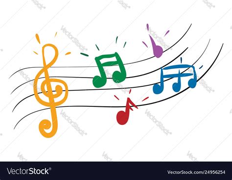 Cartoon multi-colored musical notes or color Vector Image