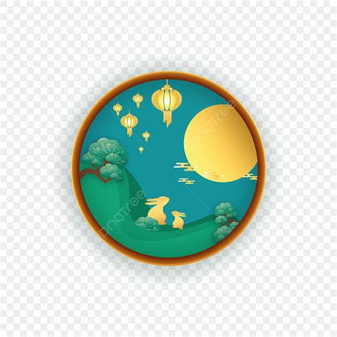 Mid Autumn Festival PNG Picture, Simple Mid Autumn Elements, Mid Autumn Festival, Rabbit, Moon ...