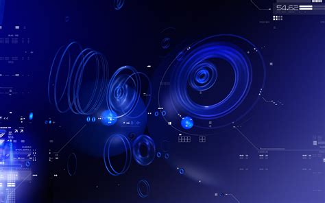 Download wallpaper for 2048x1152 resolution | Blue Tech Circles HD | 3d and abstract | Wallpaper ...