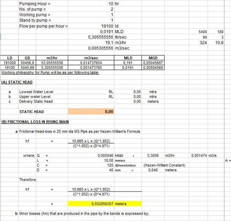 agricultores Por favor mira velocidad hydraulic calculation excel ...