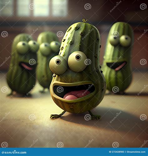 Scared Cucumber Cartoon Character Stock Illustration - Illustration of ...