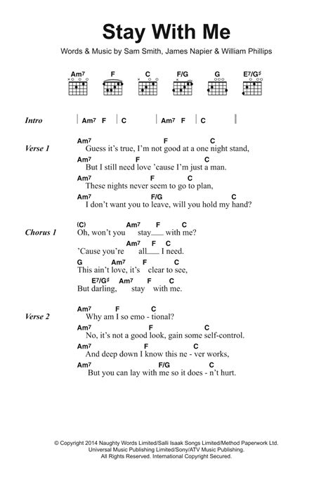 Stay With Me Guitar Chords - Sheet and Chords Collection