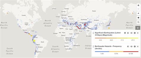 Map : Earthquake frequency around the world and last 30 days of recent earthquakes. https ...