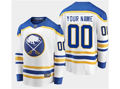 Buffalo Sabres Custom #00 Away White 2021 Authentic Jersey|SABRES00AW21|Buffalo Sabres