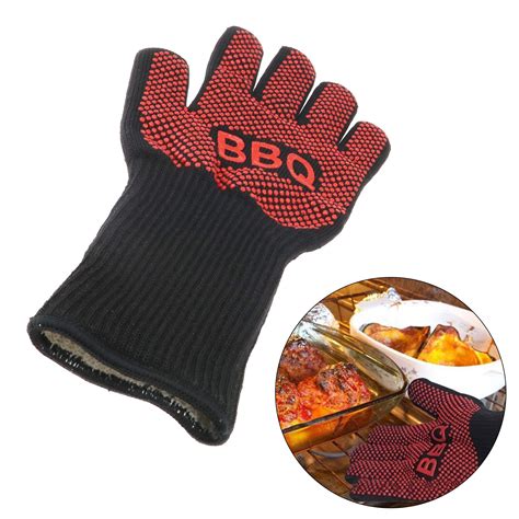 Gloves Heat Resistant Silicone Gloves Kitchen BBQ Oven Cooking Mitts ...