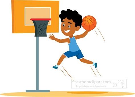 Basketball Clipart-basketball jumps to dunk basketball clipart