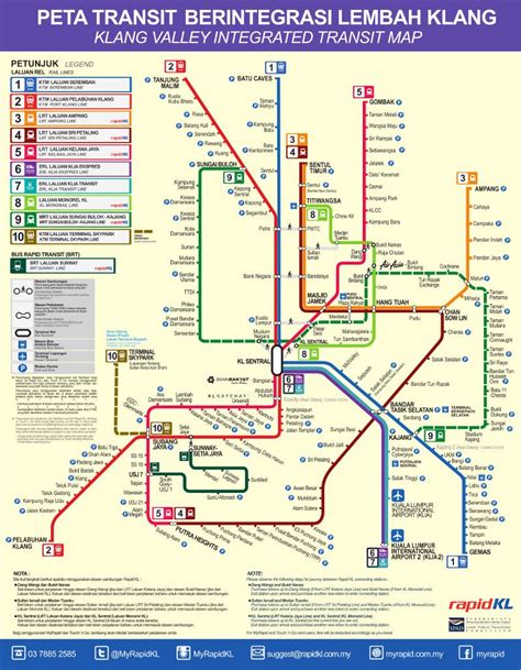 Kuala Lumpur LRT-Monorail Map