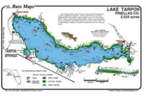 Bass Maps (Florida) - Lake Tarpon (near Tampa) - markevansmaps.com