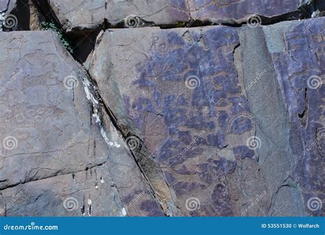 Petroglyphs of Kalbak-Tash in Altai, Siberia Stock Photo - Image of kalbak, animals: 53551530