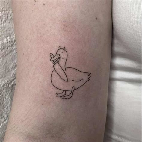 Simple Duck Tattoos That Will Make You Smile - Noon Line Art