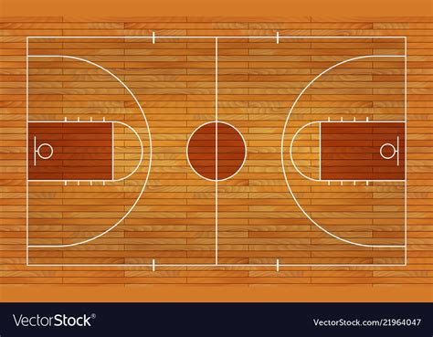 Basketball court floor with line on wood texture Vector Image