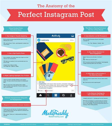 The Anatomy of the Perfect Instagram Post #infographic ~ Visualistan