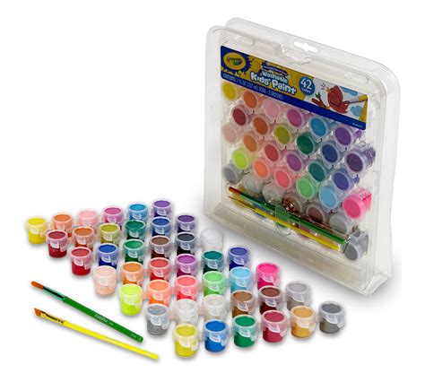 Crayola Kids’ Paint; 42-count Set; 7 Paint Pot Strips (6 colors on each strip); Washable ...