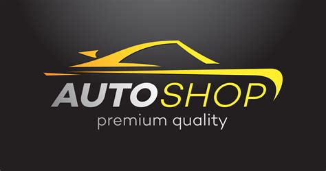 Auto shop vector logo isolated on black background 10596991 Vector Art ...