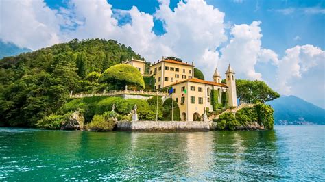 nature, Landscape, Building, Clouds, Hill, Trees, Forest, Lake Como, Italy, Cottage, Tower, Rock ...