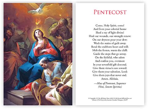 Pentecost Prayer Card