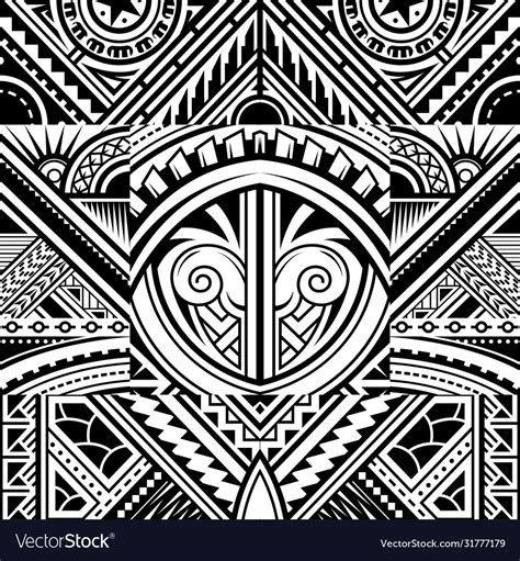 Polynesian style tribal tattoo pattern Royalty Free Vector