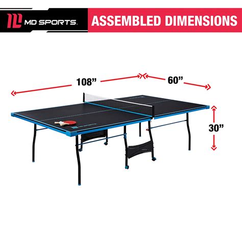 MD Sports Official Size Table Tennis Table (Black / Blue) - MD Sports