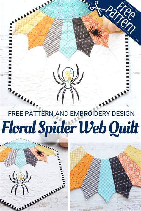 Floral Spider Web Mini Quilt | Free Pattern and Embroidery Design ...