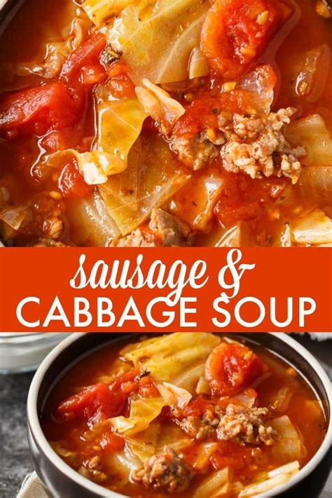 Sausage & Cabbage Soup | Recipe | Cabbage and sausage, Low carb soup, Comfort food