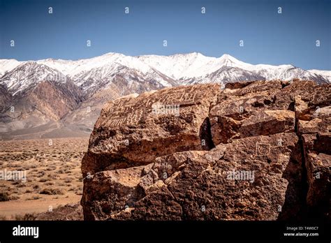 Chalfant Valley with its famous petroglyphs in the rocks Stock Photo - Alamy