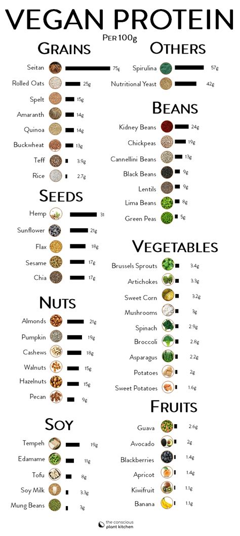 Vegan Protein Chart | Vegan protein sources, Vegetarian protein, Vegan ...