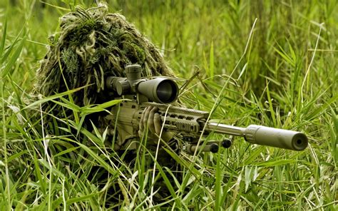 Gray sniper rifle and ghillie suit, sniper rifle, men, ghillie suit, soldier HD wallpaper ...