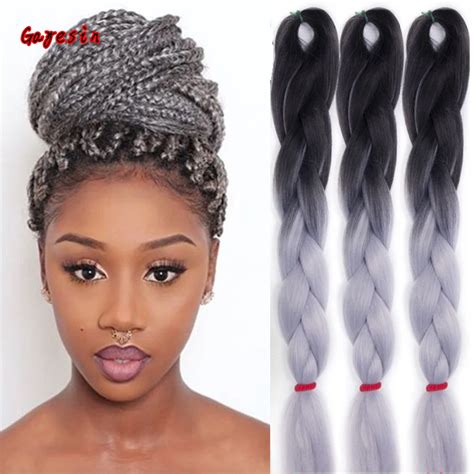 24" 60CM Ombre kanekalon braiding hair Accessories jumbo braid hair afro braid synthetic hair ...