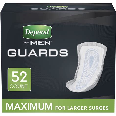 52-Count Depends Guards for Men Maximum Absorbency Disposable ...