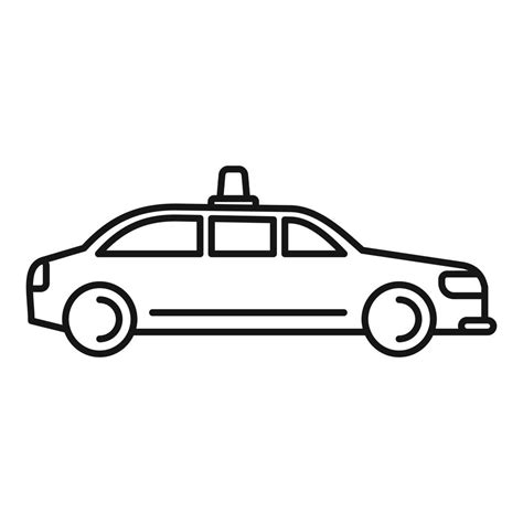 Police car icon, outline style 14587715 Vector Art at Vecteezy