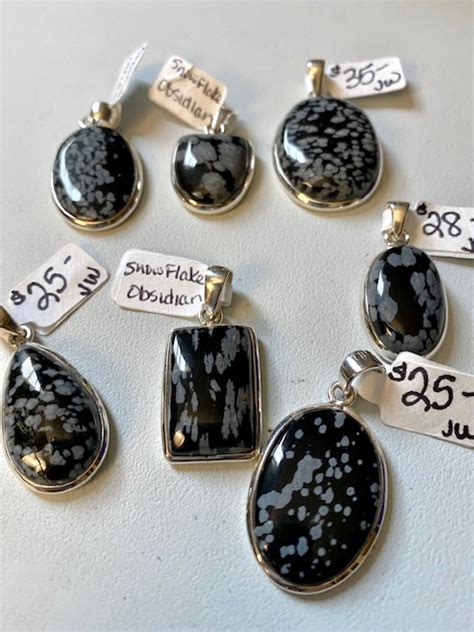 Snowflake obsidian pendants! New Stock August 2021 - Pathways Saint Louis