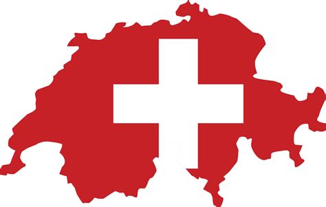 Switzerland map city color of country flag. 12177297 PNG