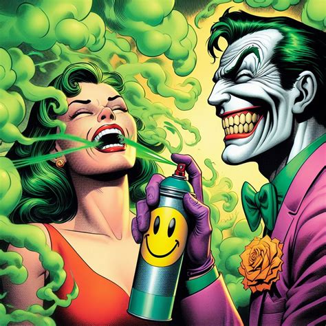 Joker Sprays Superhero with Laughing Gas! 3 by GiggleGasFantasies on DeviantArt