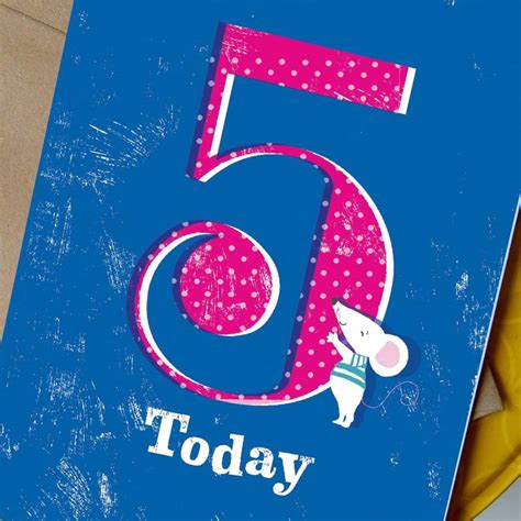 5th birthday card 'five today' by rosie & radish | notonthehighstreet.com