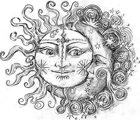 Celestial Sun And Moon Drawing at GetDrawings | Free download