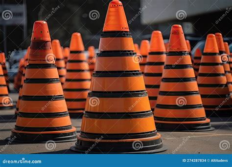 Traffic Cones in Stack, Ready To Be Used Stock Photo - Image of urban ...