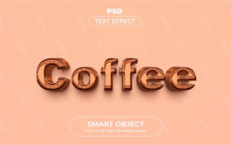 Coffee 3D Text Effect | Photoshop PREMIUM PSD File