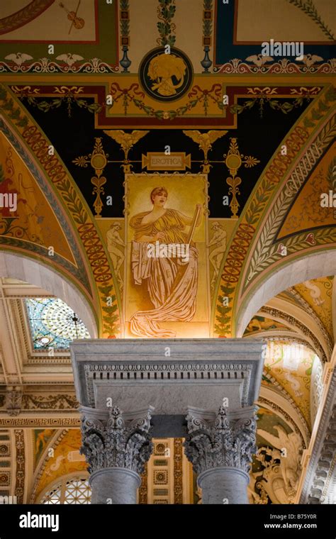 US Library of Congress building architectural detail Stock Photo - Alamy