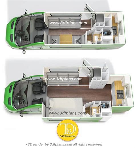 Comparison of two camper van layouts. Ford Transit Custom Camper, Custom Camper Vans, Custom ...