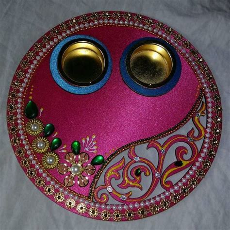 194 best Aarti thali & pooja thali decoration images on Pinterest | Wedding decor, Arti thali ...