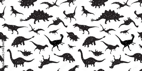 dinosaur Seamless Pattern dino vector isolated wallpaper background ...