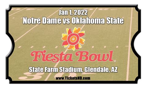 Notre Dame Fighting Irish vs Oklahoma State Cowboys Tickets | Fiesta ...