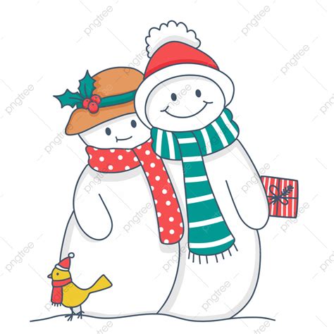 Merry Christmas Presents Vector Hd Images, Snowman Family With Present Box On Merry Christmas ...