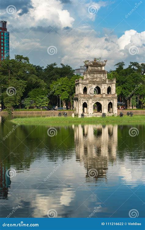 Turtle Tower Thap Rua in Hoan Kiem Lake Sword Lake, Ho Guom in Hanoi, Vietnam. Stock Photo ...