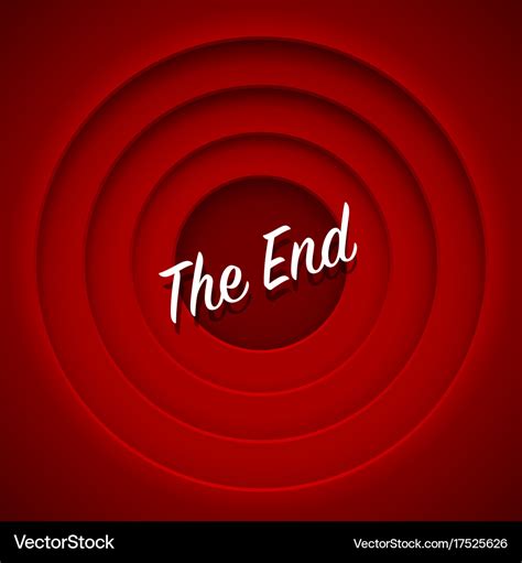 Screen movie the end red background Royalty Free Vector