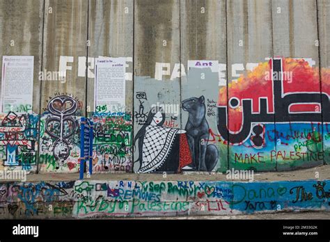 Graffiti on the Separation Wall in Bethlehem, West Bank, Palestine ...