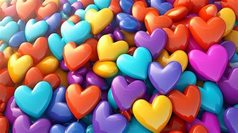 Premium Photo | Colorful heart shape balloons Generative AI