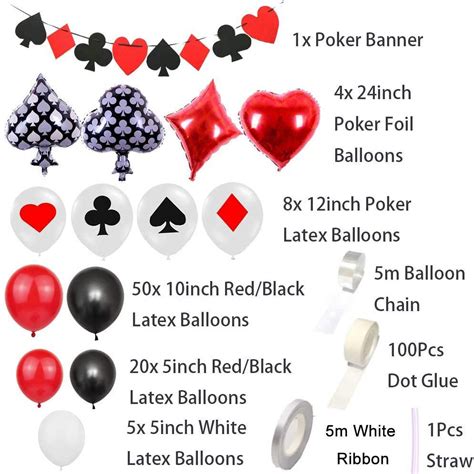 Finypa Casino Party Decorations Set of 95 Casino Night Balloons Casino ...